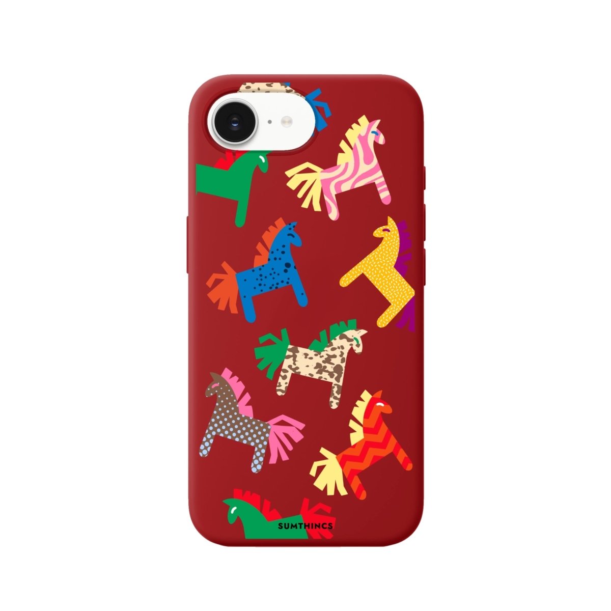 iPhone 16E Ponies Premium Telefon Kılıfı Kırmızı - SUMTHINCS
