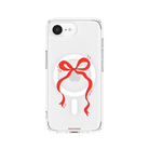 iPhone 16E Red Bow Clear Magsafe Şeffaf Telefon Kılıfı - SUMTHINCS