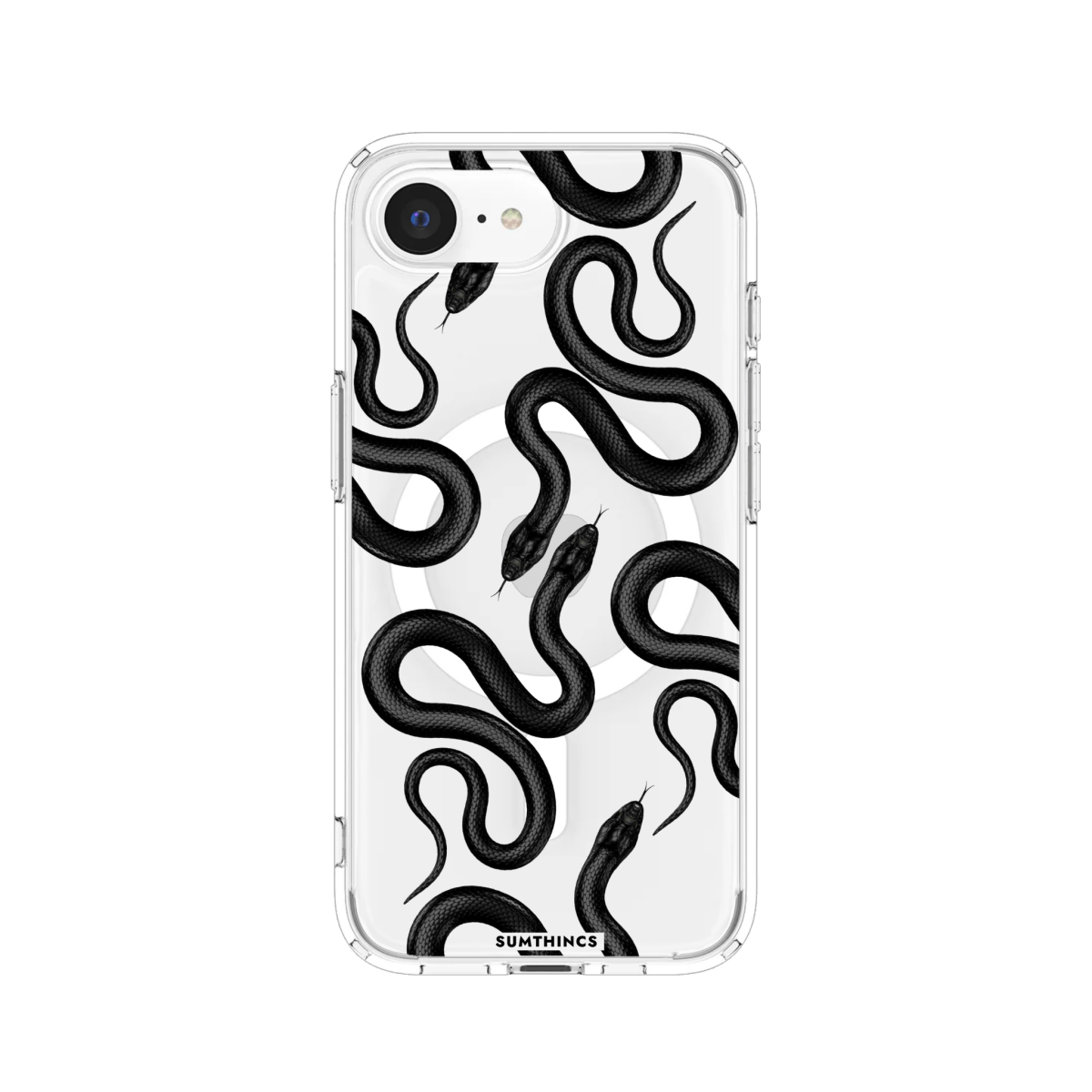 iPhone 16E Snakes Clear Magsafe Şeffaf Telefon Kılıfı - SUMTHINCS