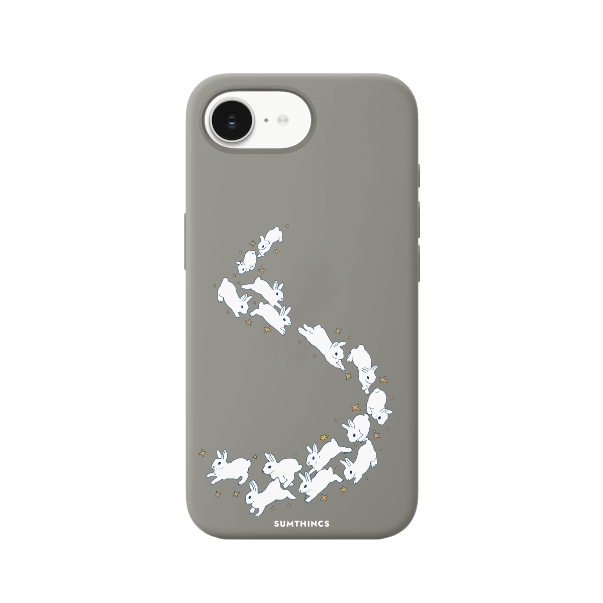 iPhone 16E Starry Bunnies Premium Telefon Kılıfı Gri - SUMTHINCS