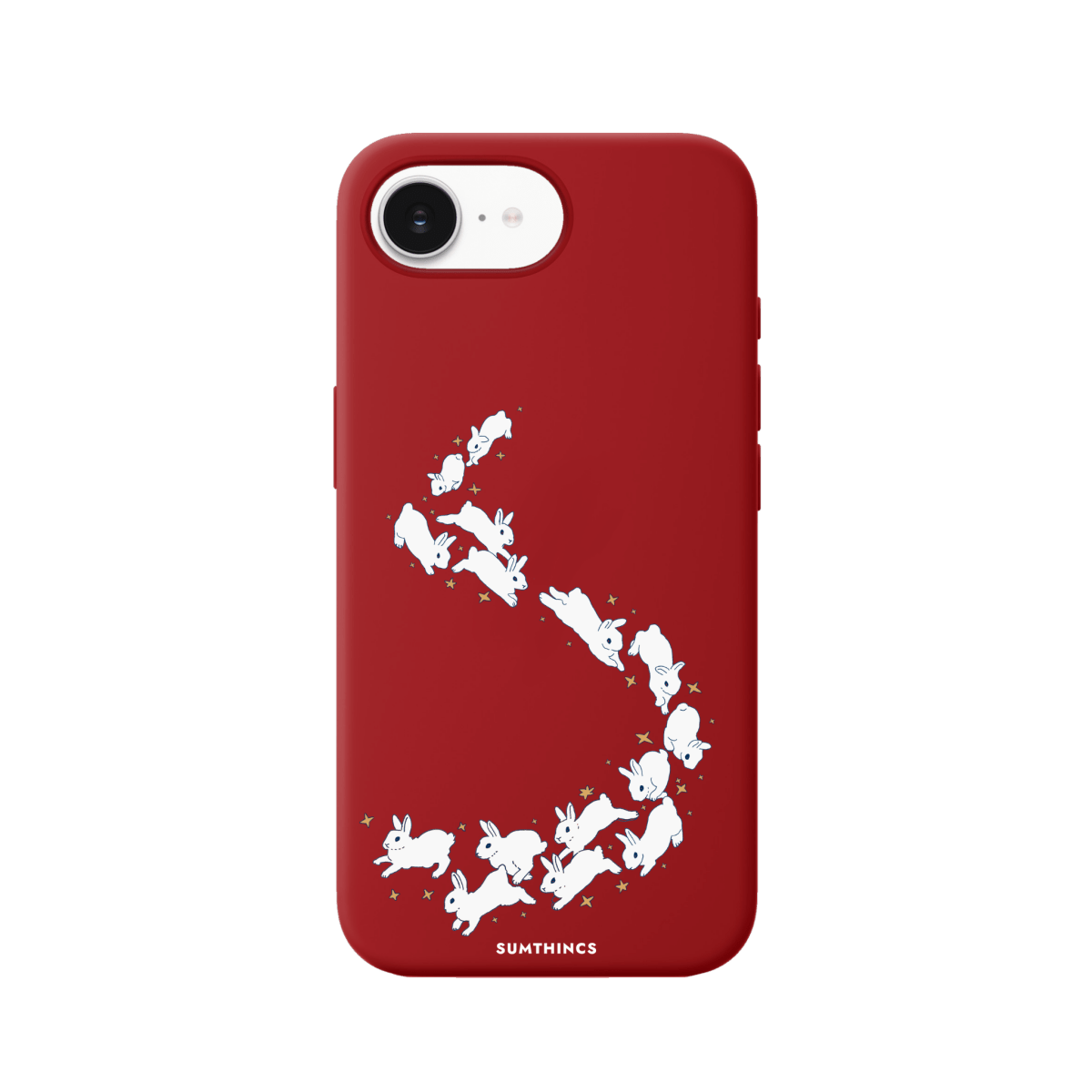 iPhone 16E Starry Bunnies Premium Telefon Kılıfı Kırmızı - SUMTHINCS