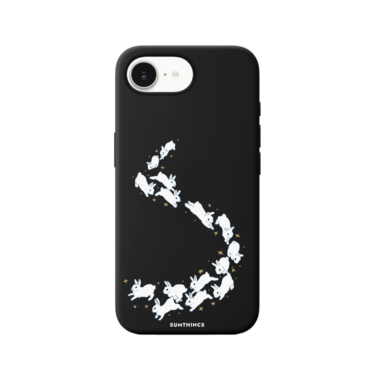 iPhone 16E Starry Bunnies Premium Telefon Kılıfı Siyah - SUMTHINCS