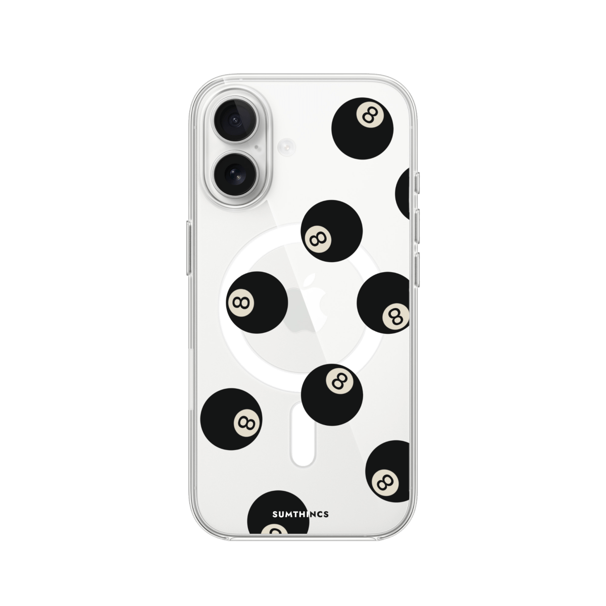 iPhone 17 8Ball Clear Magsafe Şeffaf Telefon Kılıfı - SUMTHINCS
