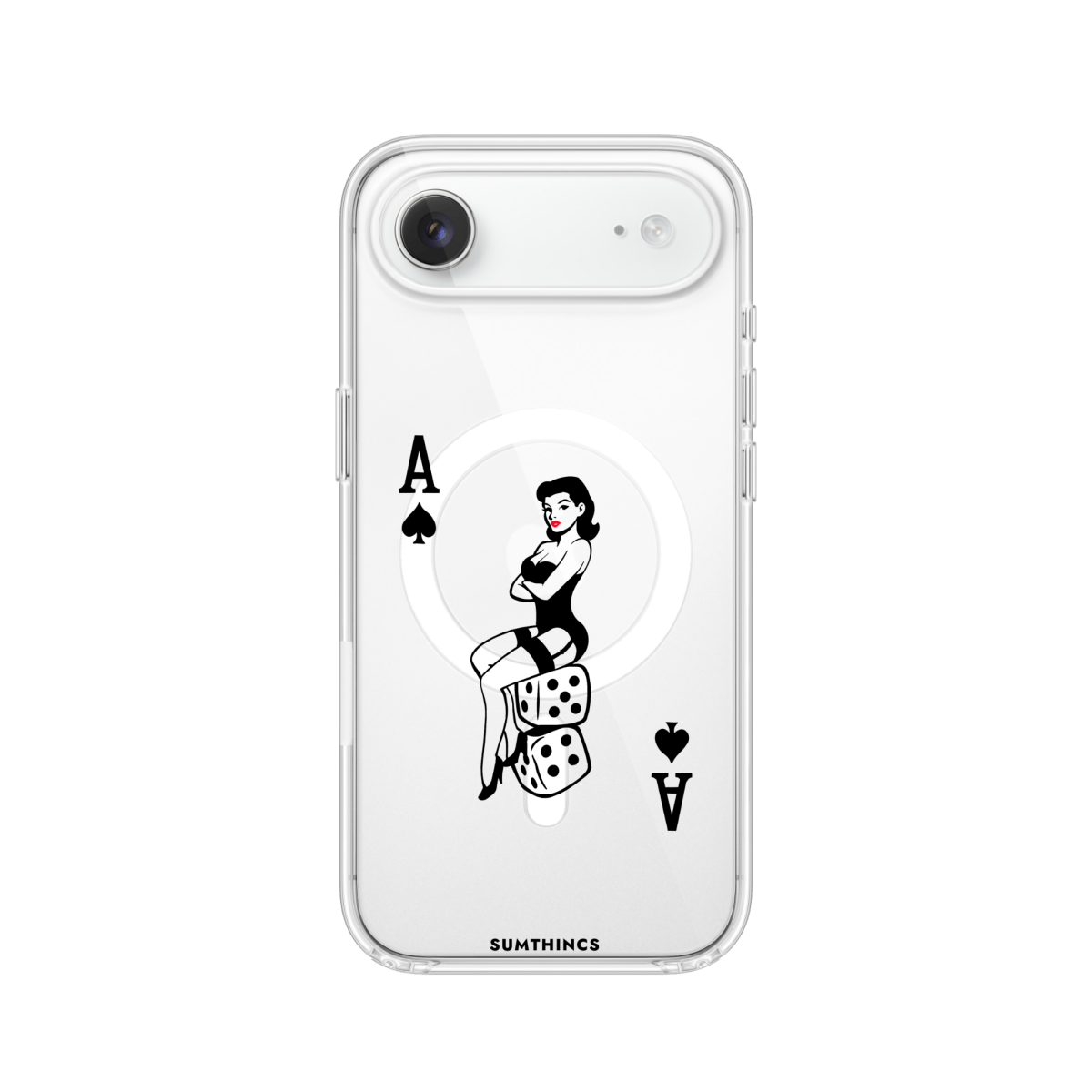 iPhone 17 Air Ace Queen Clear Magsafe Şeffaf Telefon Kılıfı - SUMTHINCS