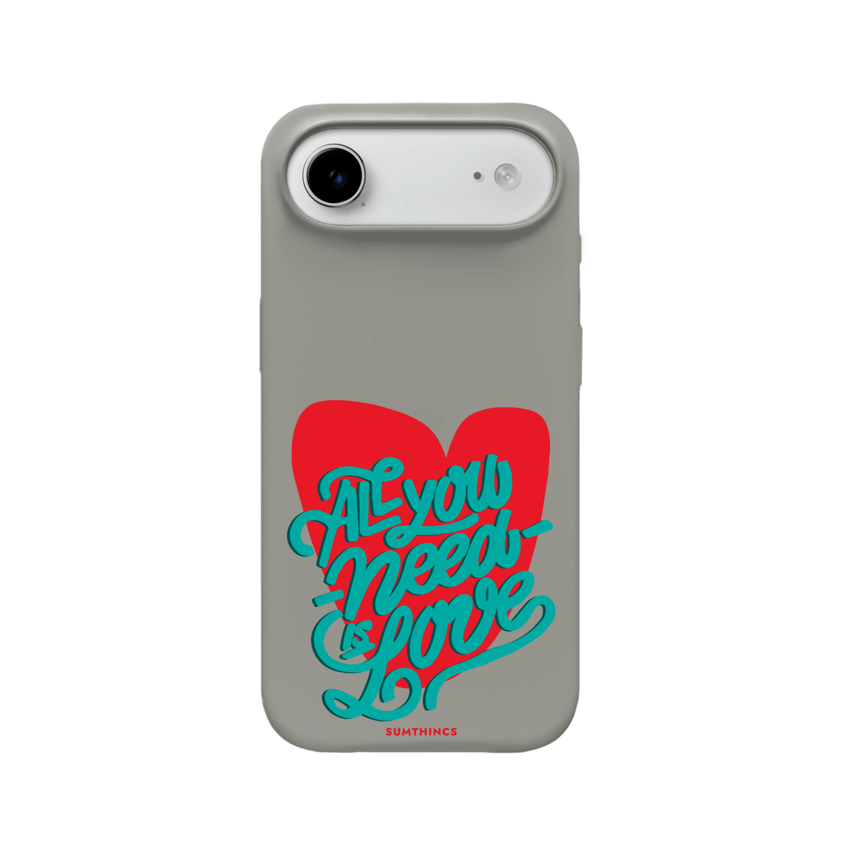 iPhone 17 Air All You Need is Love Premium Telefon Kılıfı Gri - SUMTHINCS