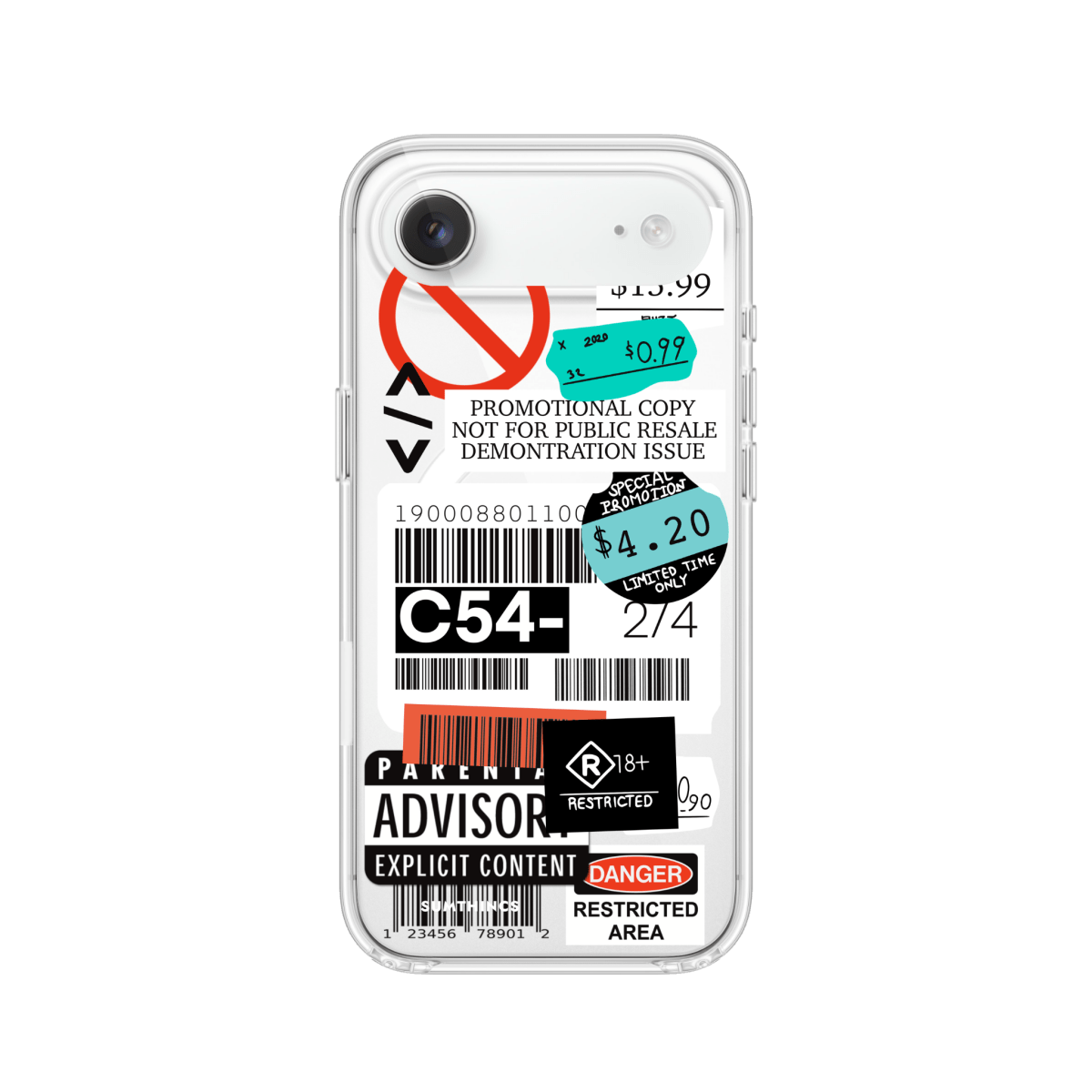 iPhone 17 Air Barcode C54 Clear Magsafe Şeffaf Telefon Kılıfı - SUMTHINCS