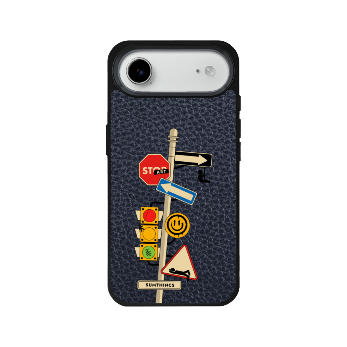 iPhone 17 Air Crossroad Leather Vegan Deri Telefon Kılıfı Pasifik Mavi - SUMTHINCS