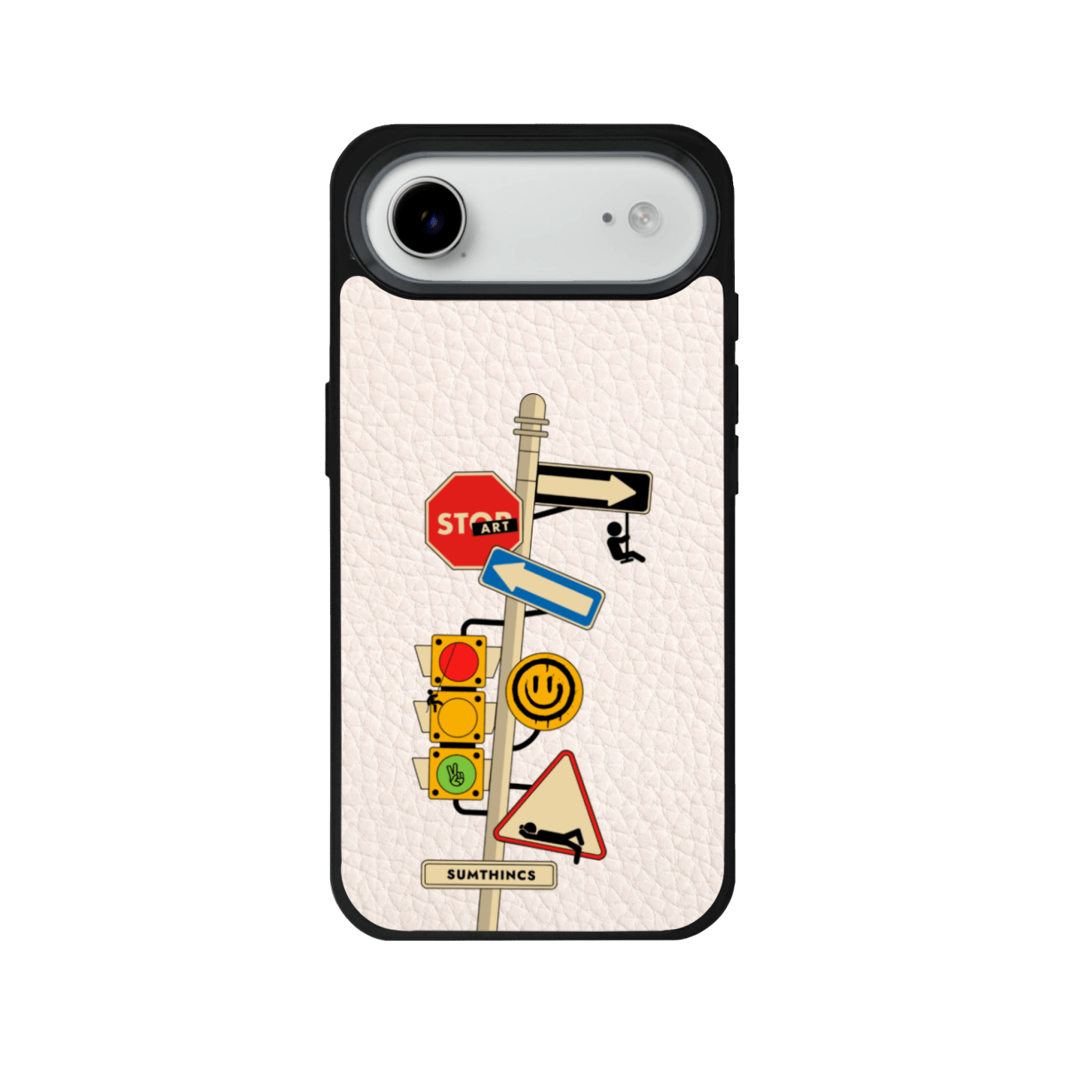 iPhone 17 Air Crossroad Leather Vegan Deri Telefon Kılıfı Bej - SUMTHINCS