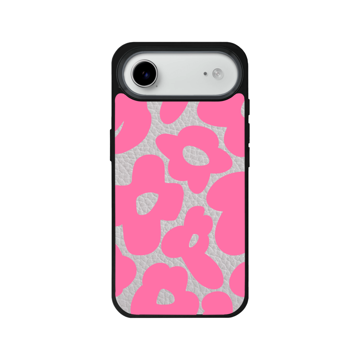 iPhone 17 Air Daisy Pop Leather Deri Telefon Kılıfı Gri - SUMTHINCS