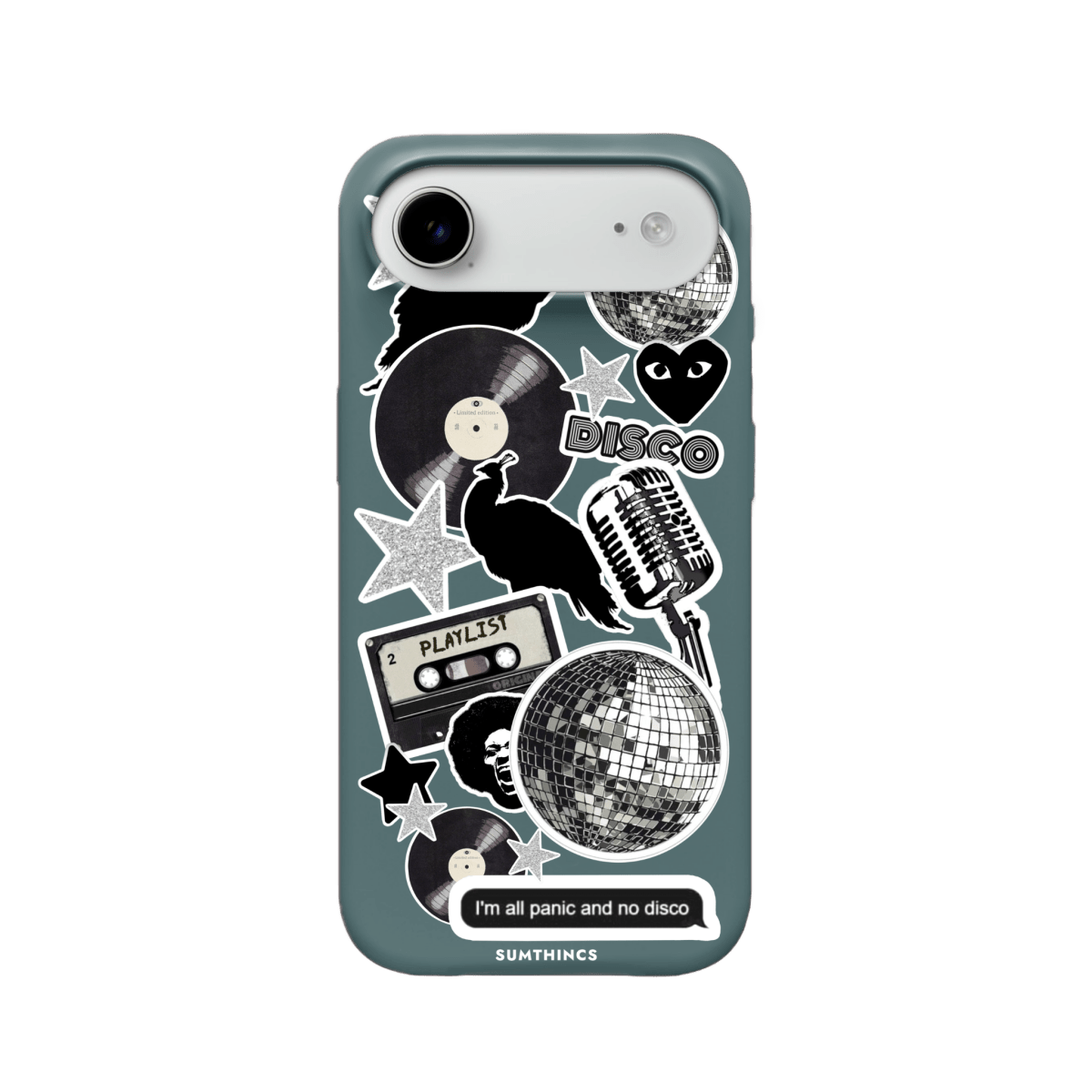 iPhone 17 Air Disco Stickers Premium Telefon Kılıfı Kaktüs Yeşili - SUMTHINCS