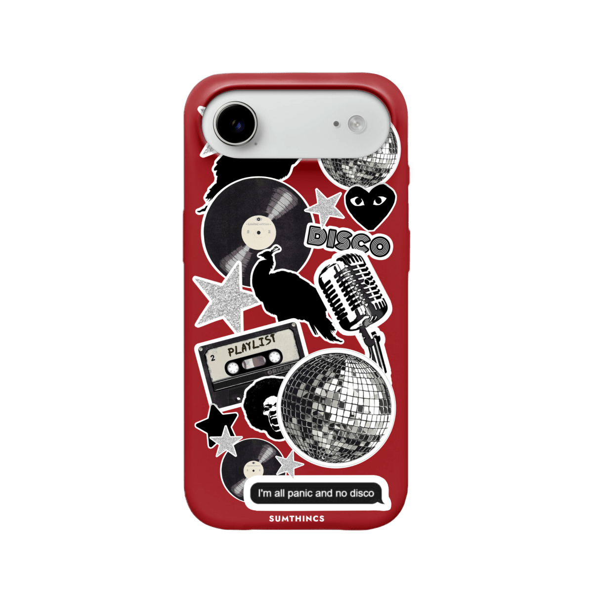 iPhone 17 Air Disco Stickers Premium Telefon Kılıfı Kırmızı - SUMTHINCS