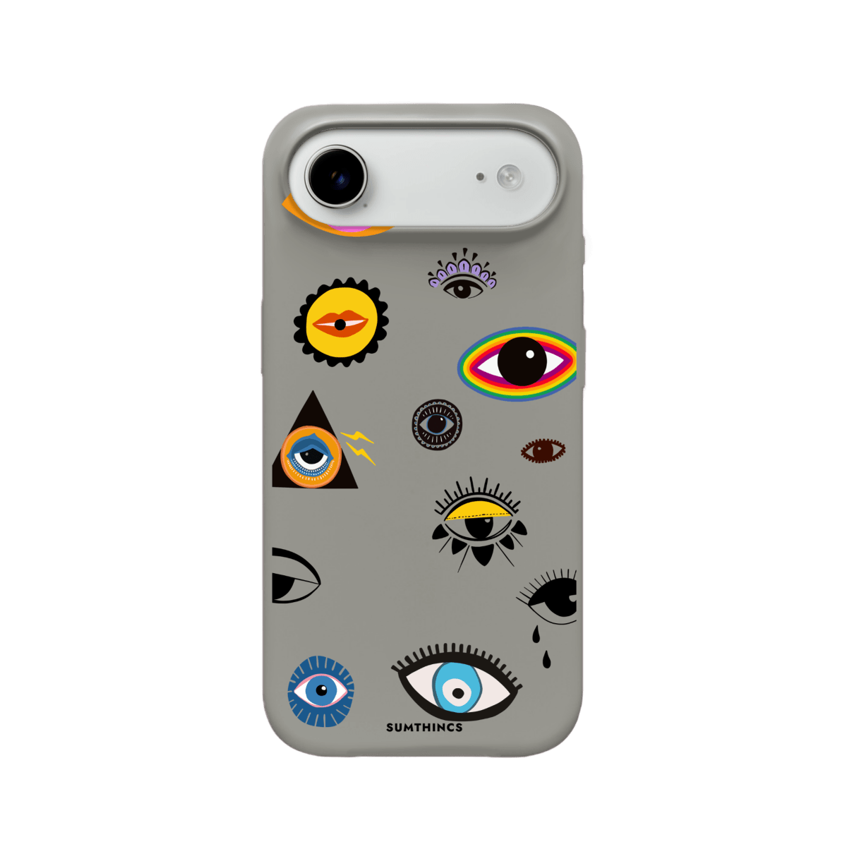 iPhone 17 Air Eye Stickers Premium Telefon Kılıfı Gri - SUMTHINCS
