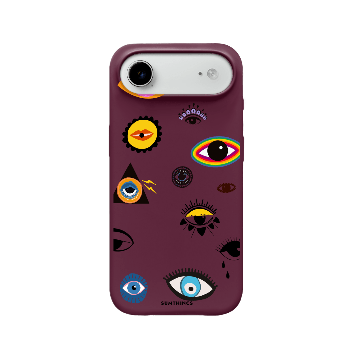 iPhone 17 Air Eye Stickers Premium Telefon Kılıfı Bordo - SUMTHINCS
