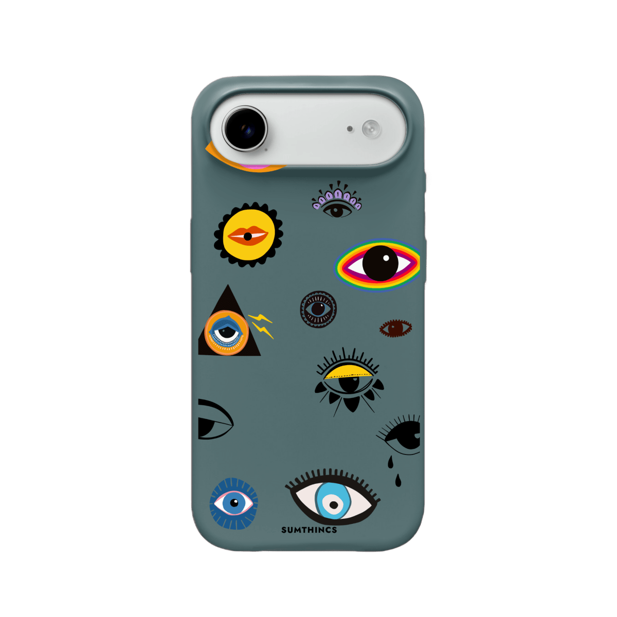 iPhone 17 Air Eye Stickers Premium Telefon Kılıfı Kaktüs Yeşili - SUMTHINCS