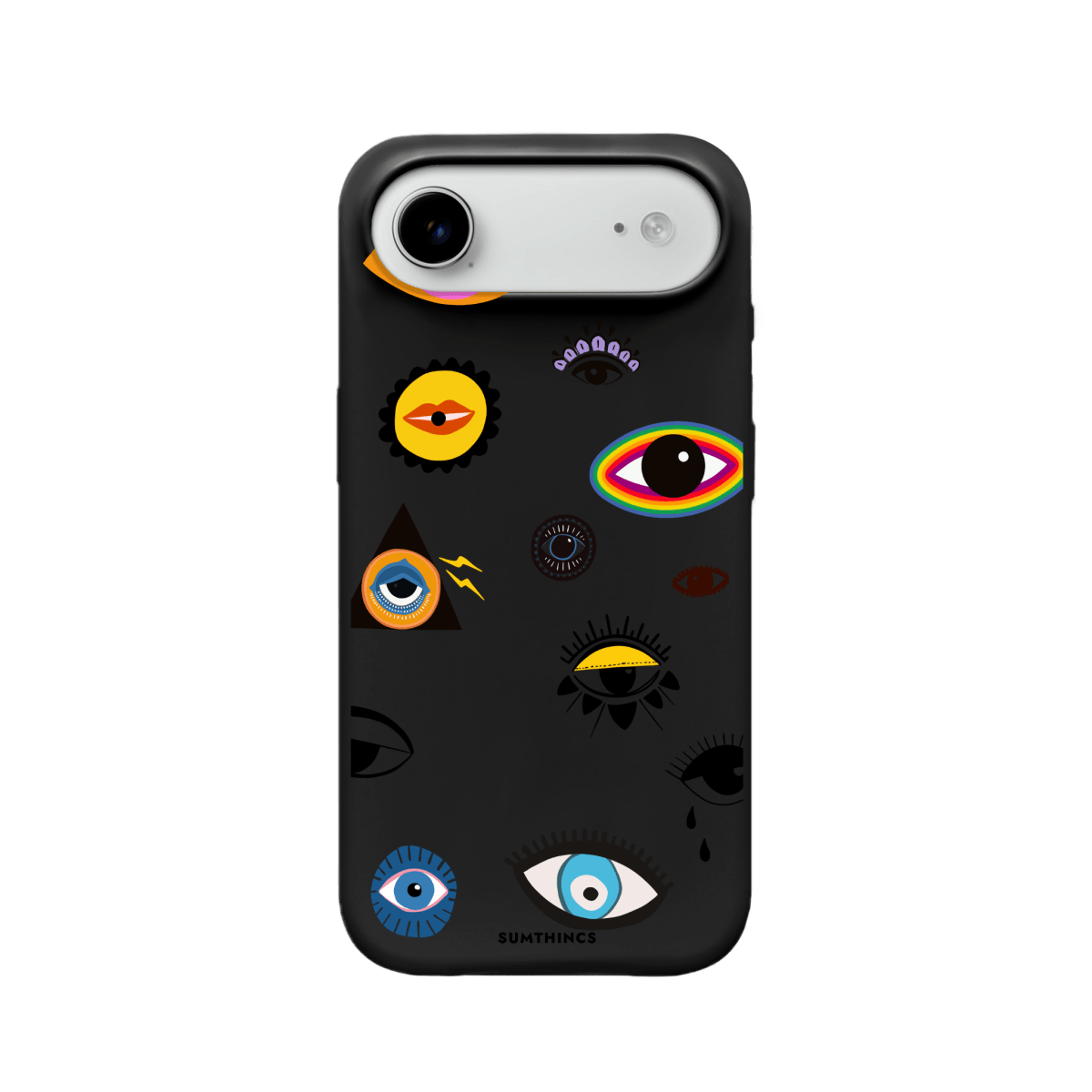 iPhone 17 Air Eye Stickers Premium Telefon Kılıfı Siyah - SUMTHINCS