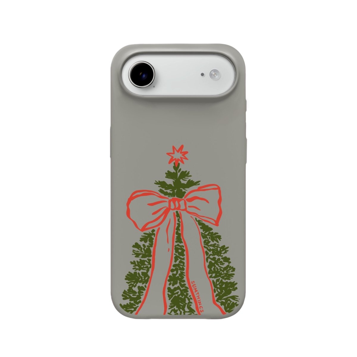 iPhone 17 Air Festive Ribbon Premium Telefon Kılıfı Gri - SUMTHINCS