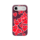 iPhone 17 Air Hearts Premium Telefon Kılıfı Bordo - SUMTHINCS