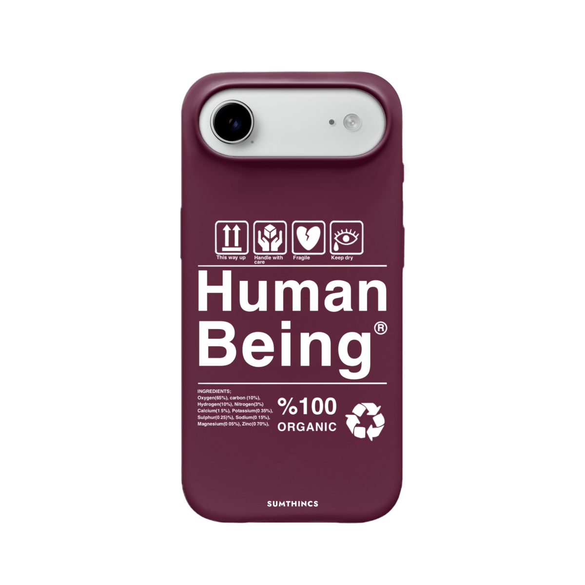 iPhone 17 Air Human Being Premium Telefon Kılıfı Bordo - SUMTHINCS