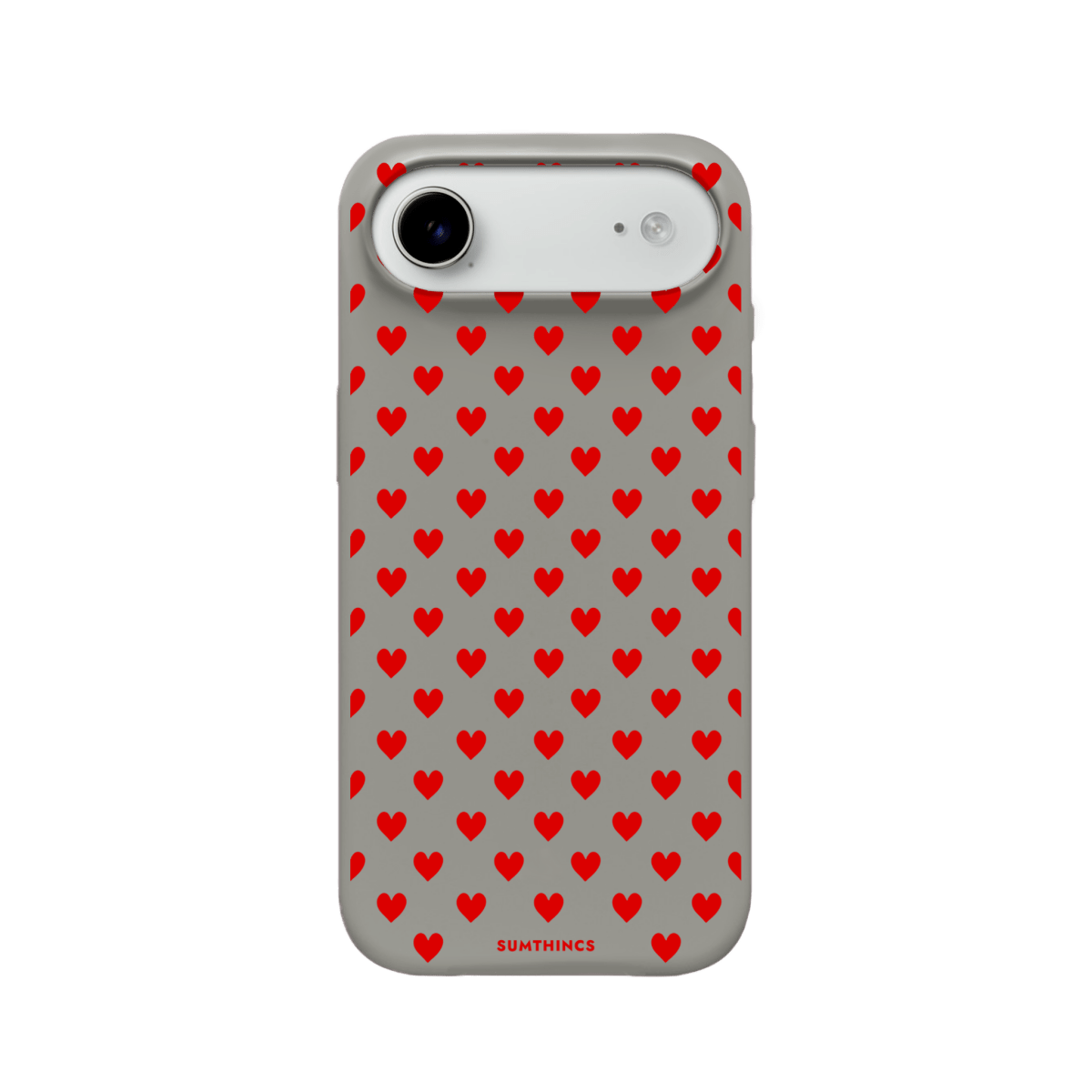 iPhone 17 Air Little Hearts Premium Telefon Kılıfı Gri - SUMTHINCS