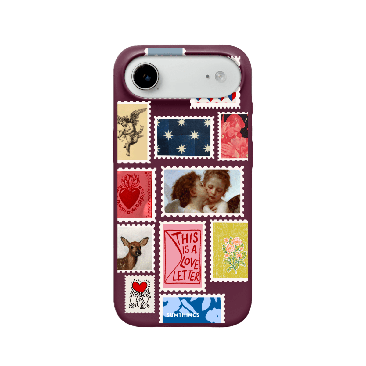 iPhone 17 Air Love Letter Premium Telefon Kılıfı Bordo - SUMTHINCS