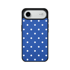 iPhone 17 Air Polka Dot Leather Deri Telefon Kılıfı Mavi - SUMTHINCS