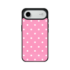 iPhone 17 Air Polka Dot Leather Deri Telefon Kılıfı Pembe - SUMTHINCS