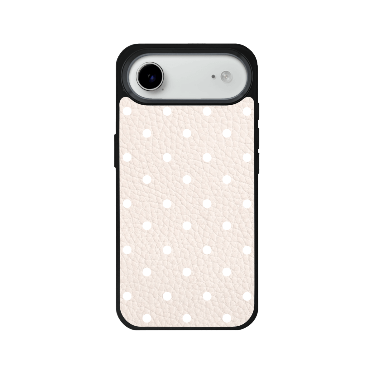 iPhone 17 Air Polka Dot Leather Deri Telefon Kılıfı Bej - SUMTHINCS