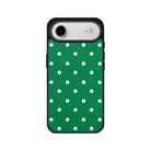 iPhone 17 Air Polka Dot Leather Deri Telefon Kılıfı Yeşil - SUMTHINCS