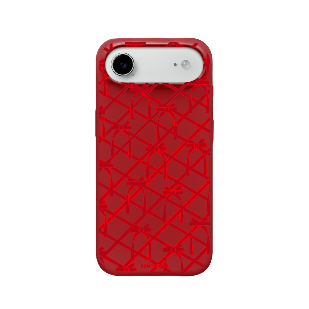 iPhone 17 Air Ribbon Grid Premium Telefon Kılıfı Kırmızı - SUMTHINCS