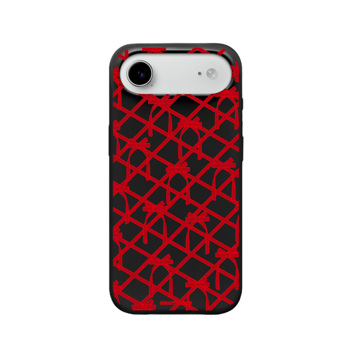 iPhone 17 Air Ribbon Grid Premium Telefon Kılıfı Siyah - SUMTHINCS