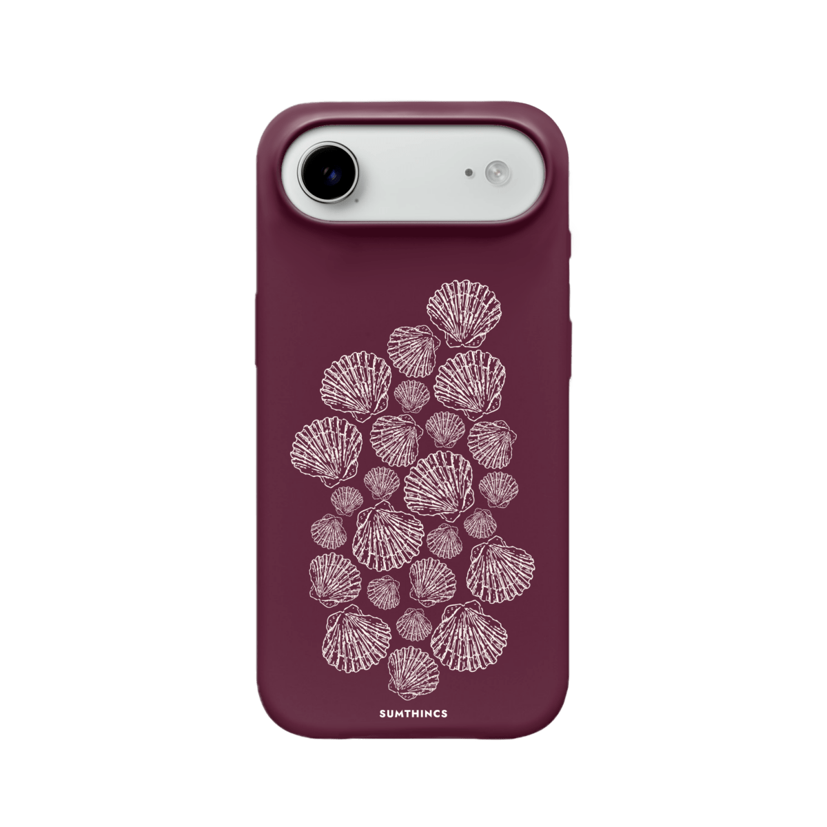 iPhone 17 Air Shell Print Premium Telefon Kılıfı Bordo - SUMTHINCS
