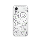 iPhone 17 Air Silver Doodles Clear Magsafe Şeffaf Telefon Kılıfı - SUMTHINCS