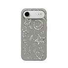 iPhone 17 Air Silver Doodles Premium Telefon Kılıfı Gri - SUMTHINCS