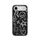 iPhone 17 Air Silver Doodles Premium Telefon Kılıfı Siyah - SUMTHINCS