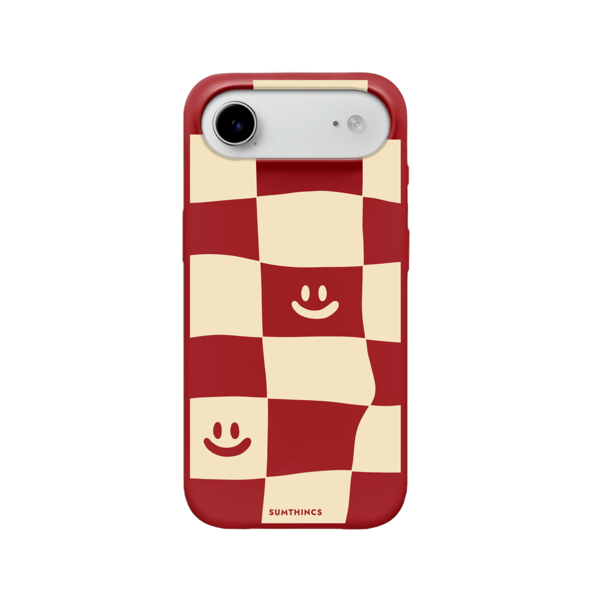 iPhone 17 Air Smiling Check Premium Telefon Kılıfı Kırmızı - SUMTHINCS