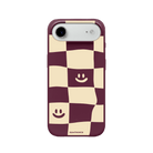 iPhone 17 Air Smiling Check Premium Telefon Kılıfı Bordo - SUMTHINCS