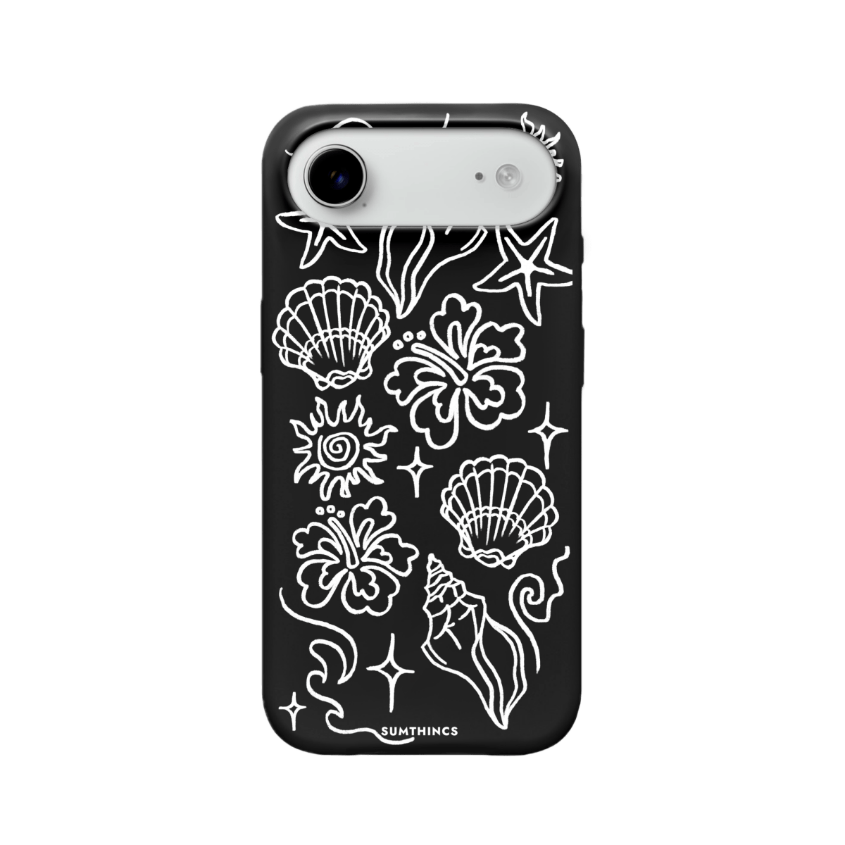 iPhone 17 Air Summer Sketch Premium Telefon Kılıfı Siyah - SUMTHINCS