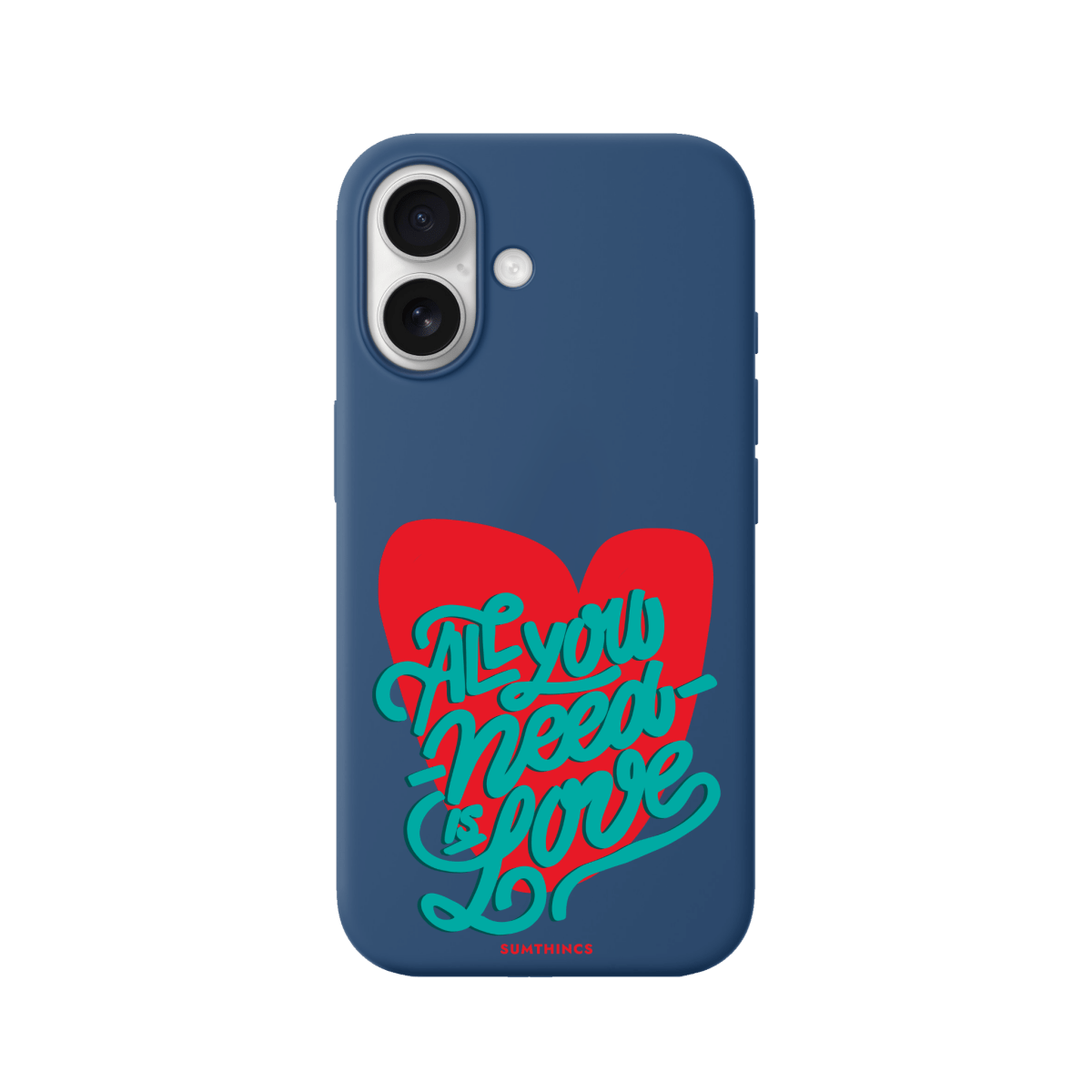 iPhone 17 All You Need is Love Premium Telefon Kılıfı Pasifik Mavi - SUMTHINCS
