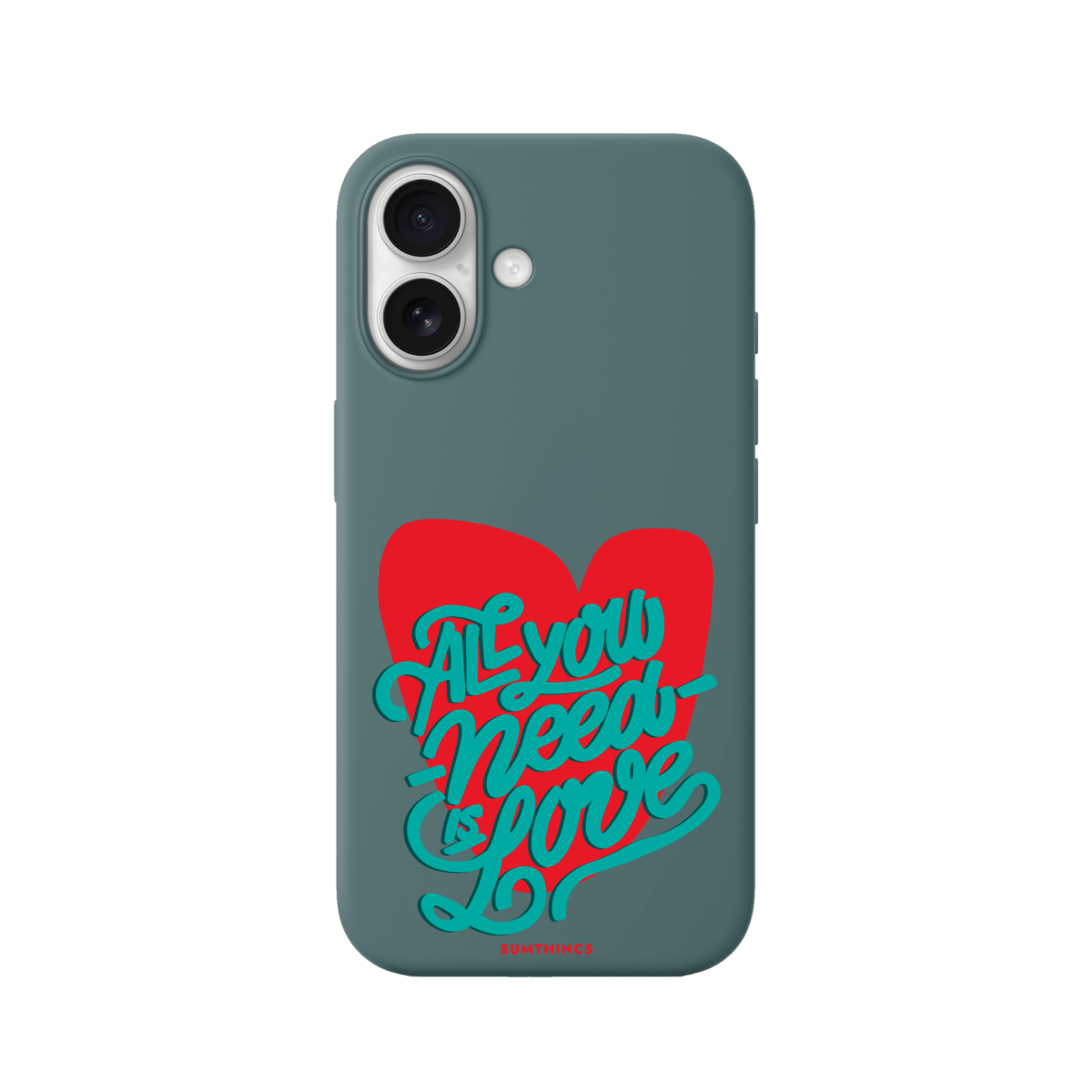 iPhone 17 All You Need is Love Premium Telefon Kılıfı Kaktüs Yeşili - SUMTHINCS