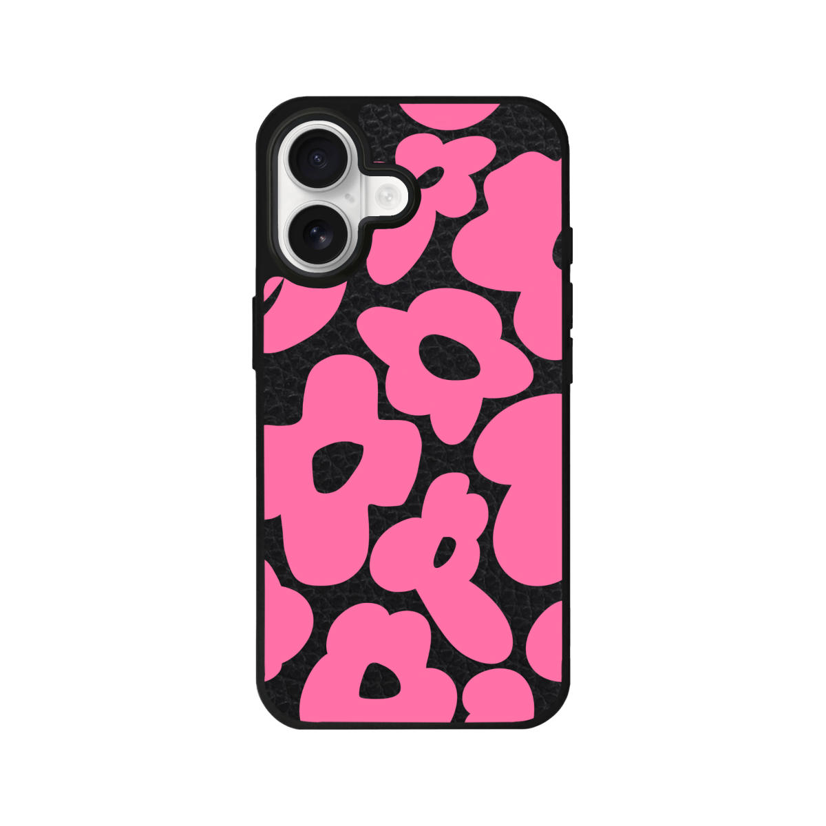 iPhone 17 Daisy Pop Leather Deri Telefon Kılıfı Siyah - SUMTHINCS