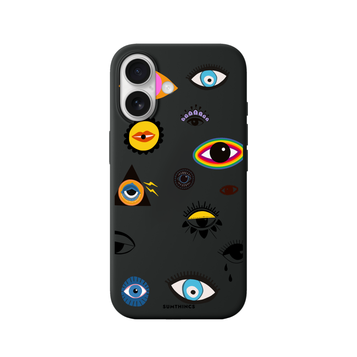 iPhone 17 Eye Stickers Premium Telefon Kılıfı Siyah - SUMTHINCS