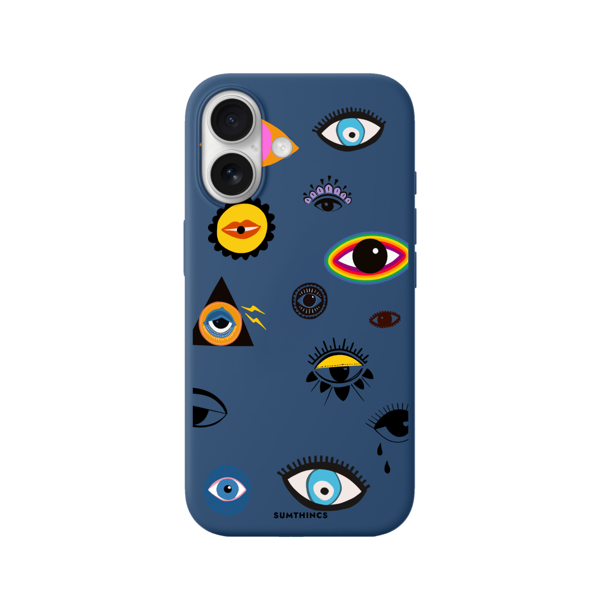 iPhone 17 Eye Stickers Premium Telefon Kılıfı Pasifik Mavi - SUMTHINCS