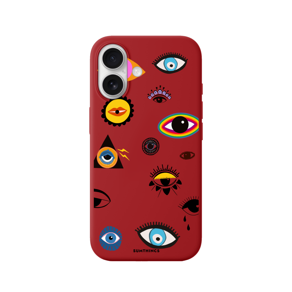 iPhone 17 Eye Stickers Premium Telefon Kılıfı Kırmızı - SUMTHINCS