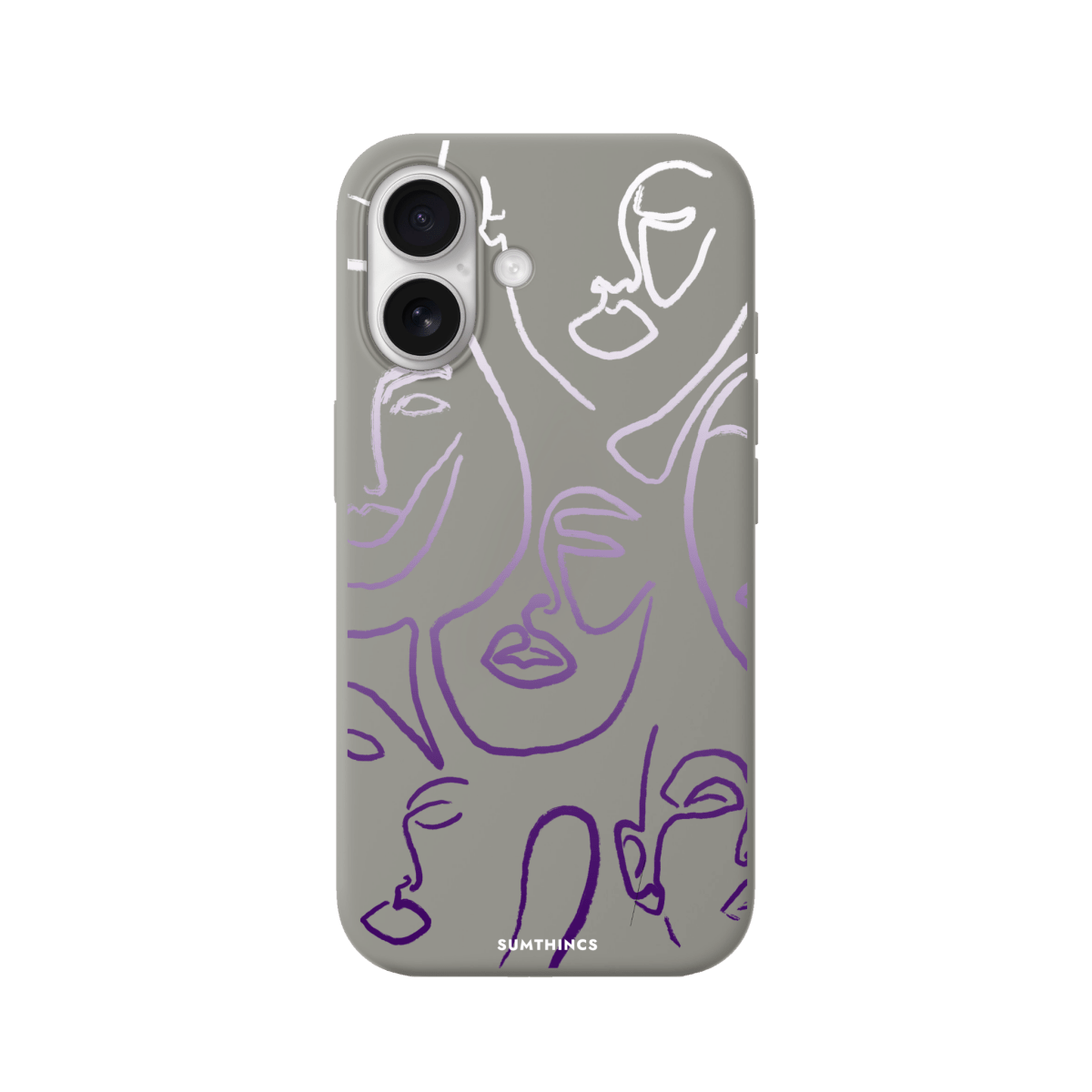 iPhone 17 Faces Premium Telefon Kılıfı Gri - SUMTHINCS