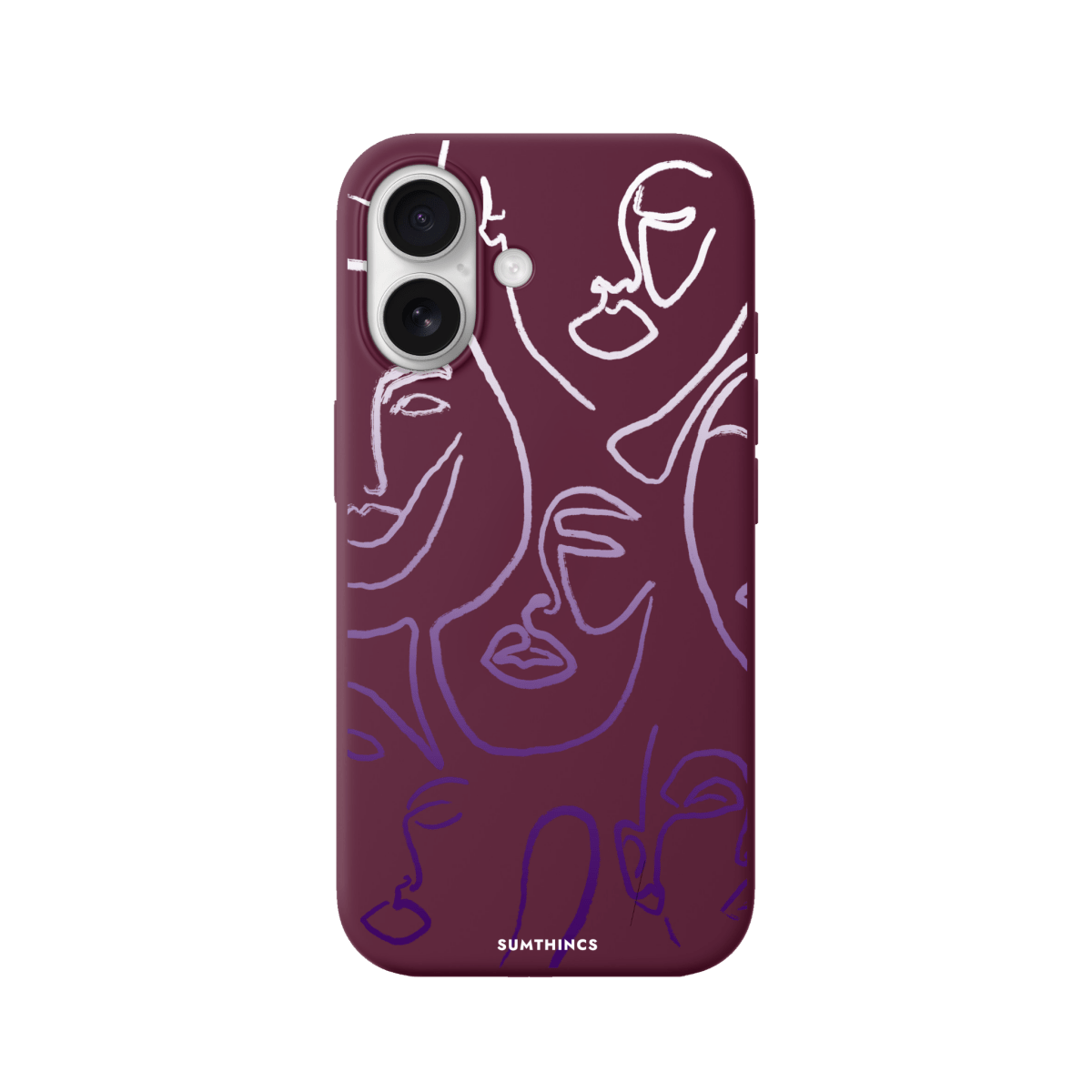 iPhone 17 Faces Premium Telefon Kılıfı Bordo - SUMTHINCS