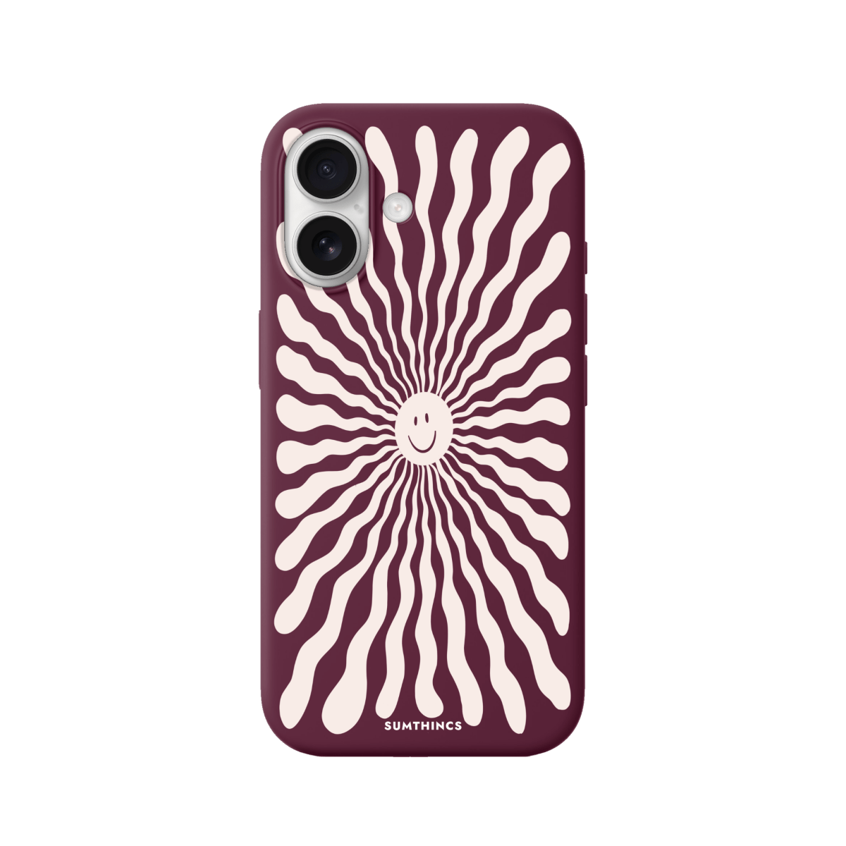 iPhone 17 Happy Little Sun Premium Telefon Kılıfı Bordo - SUMTHINCS