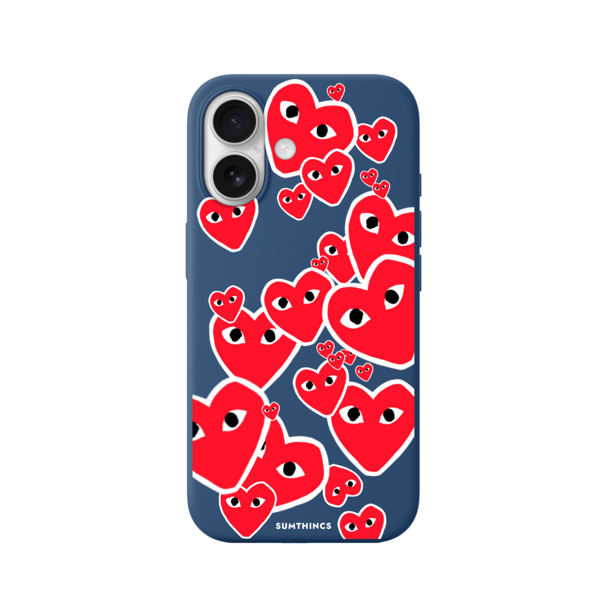 iPhone 17 Hearts Premium Telefon Kılıfı Pasifik Mavi - SUMTHINCS