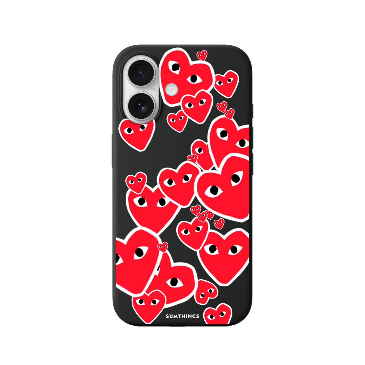 iPhone 17 Hearts Premium Telefon Kılıfı Siyah - SUMTHINCS