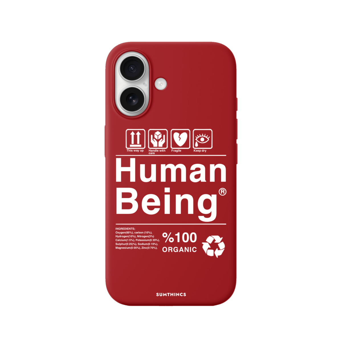 iPhone 17 Human Being Premium Telefon Kılıfı Kırmızı - SUMTHINCS