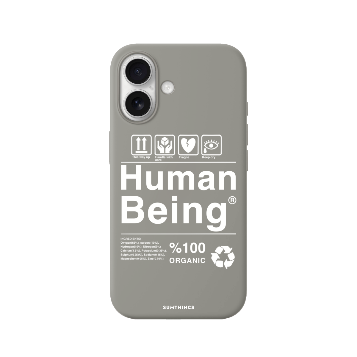 iPhone 17 Human Being Premium Telefon Kılıfı Gri - SUMTHINCS